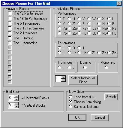Choose Pieces For This Grid