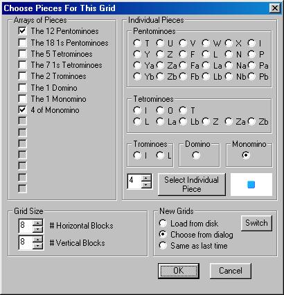 Choose Pieces For This Grid