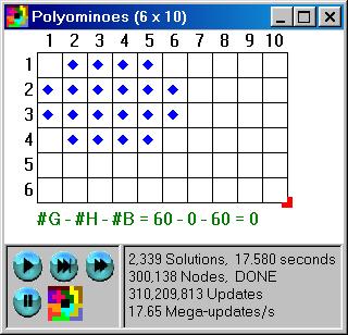 Polyominoes 6x10 With Limited Squares